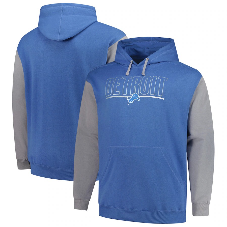 Men Detroit Lions blue style #93 NFL 2024 hoodie